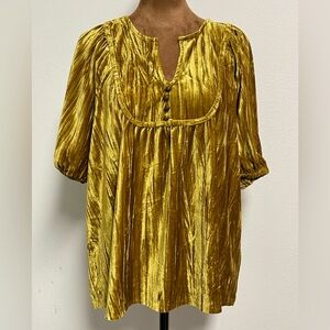 Maurice Gold Velvet Women's Top, Size Medium